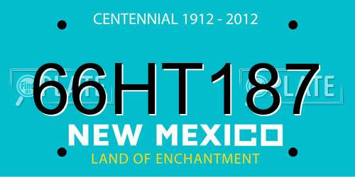 66HT187 New Mexico License Plate