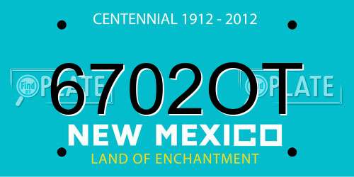 6702OT New Mexico License Plate