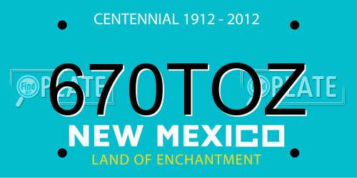 670TOZ New Mexico License Plate