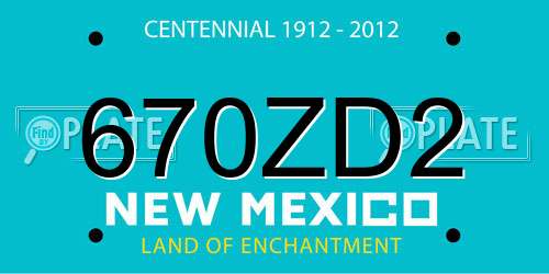 670ZD2 New Mexico License Plate