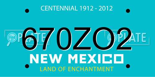 670ZO2 New Mexico License Plate