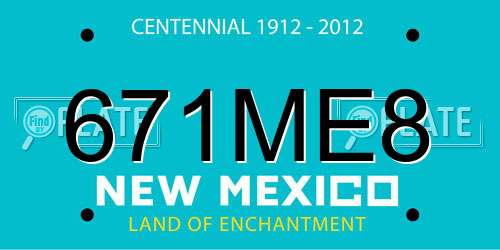671ME8 New Mexico License Plate