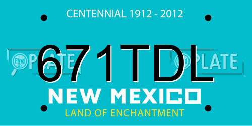 671TDL New Mexico License Plate
