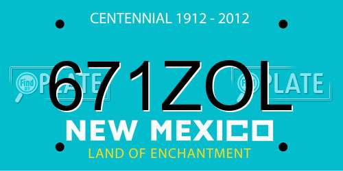 671ZOL New Mexico License Plate