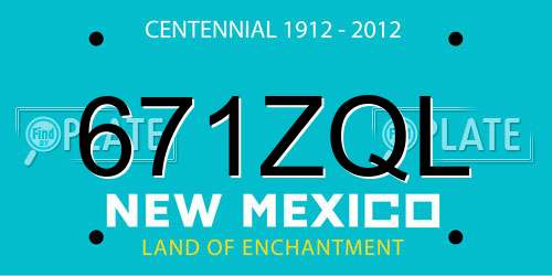 671ZQL New Mexico License Plate