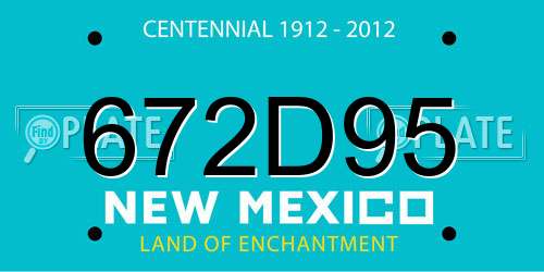 672D95 New Mexico License Plate