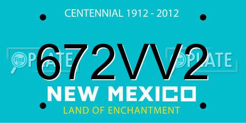 672VV2 New Mexico License Plate