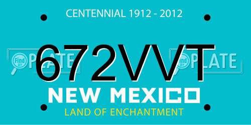 672VVT New Mexico License Plate