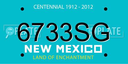 6733SG New Mexico License Plate