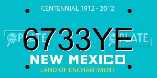 6733YE New Mexico License Plate