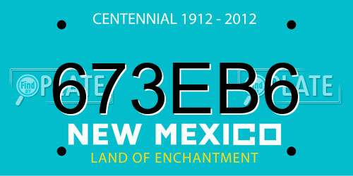 673EB6 New Mexico License Plate