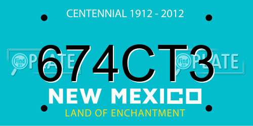 674CT3 New Mexico License Plate
