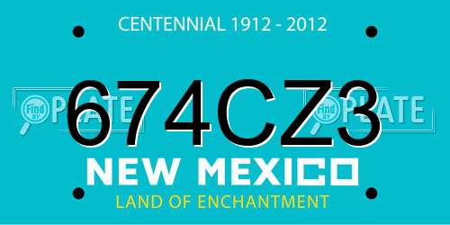 674CZ3 New Mexico License Plate