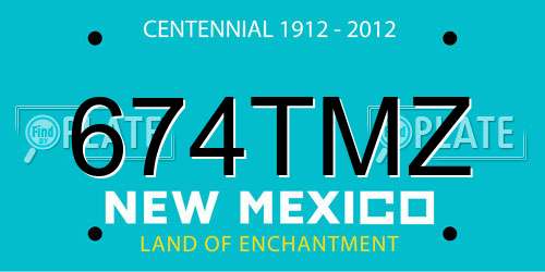 674TMZ New Mexico License Plate