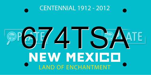 674TSA New Mexico License Plate