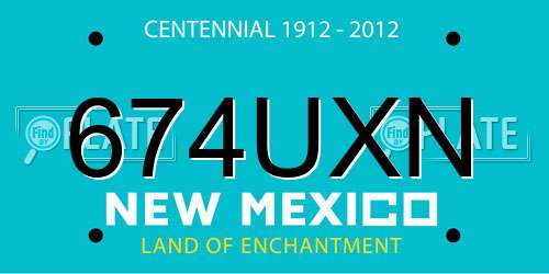 674UXN New Mexico License Plate