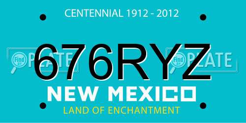 676RYZ New Mexico License Plate