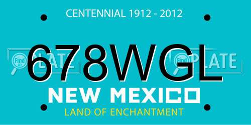 678WGL New Mexico License Plate