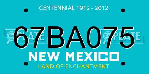 67BA075 New Mexico License Plate