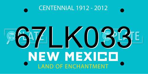 67LK033 New Mexico License Plate