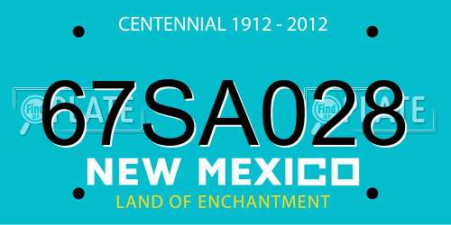 67SA028 New Mexico License Plate