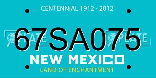 67SA075 New Mexico License Plate