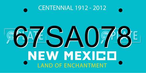 67SA078 New Mexico License Plate