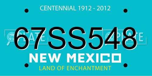 67SS548 New Mexico License Plate
