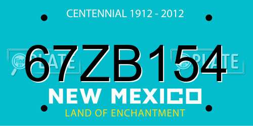 67ZB154 New Mexico License Plate