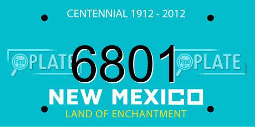 6801 New Mexico License Plate