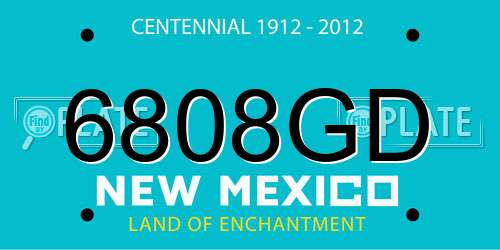 6808GD New Mexico License Plate