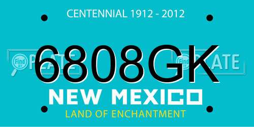 6808GK New Mexico License Plate
