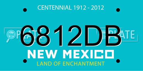 6812DB New Mexico License Plate