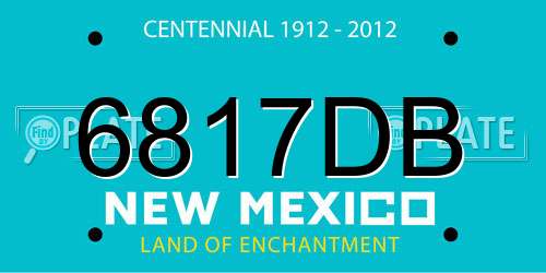 6817DB New Mexico License Plate