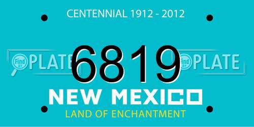 6819 New Mexico License Plate