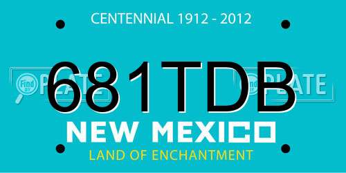 681TDB New Mexico License Plate