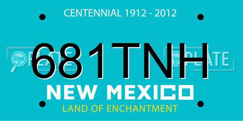 681TNH New Mexico License Plate