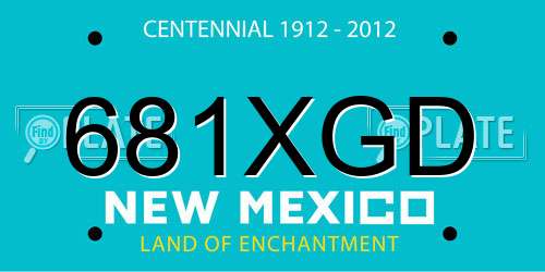 681XGD New Mexico License Plate