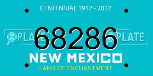 68286 New Mexico License Plate