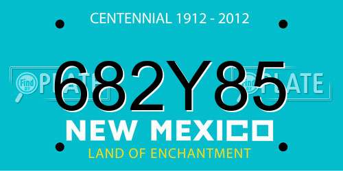 682Y85 New Mexico License Plate