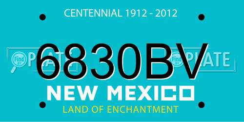 6830BV New Mexico License Plate
