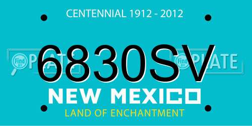 6830SV New Mexico License Plate