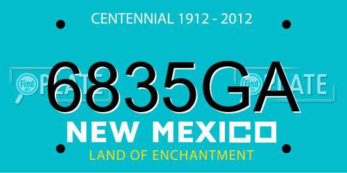 6835GA New Mexico License Plate