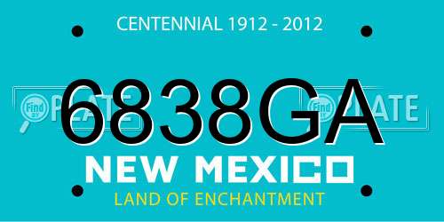 6838GA New Mexico License Plate