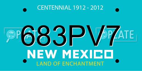 683PV7 New Mexico License Plate