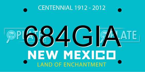 684GIA New Mexico License Plate