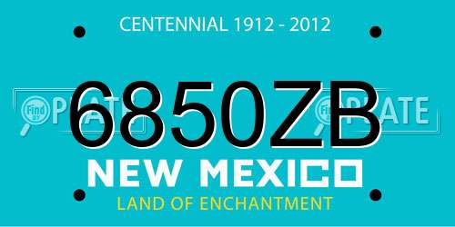 6850ZB New Mexico License Plate