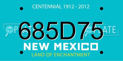 685D75 New Mexico License Plate