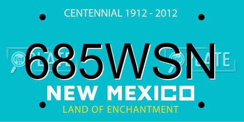 685WSN New Mexico License Plate