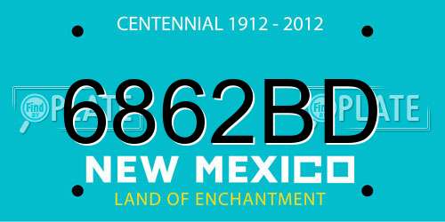 6862BD New Mexico License Plate